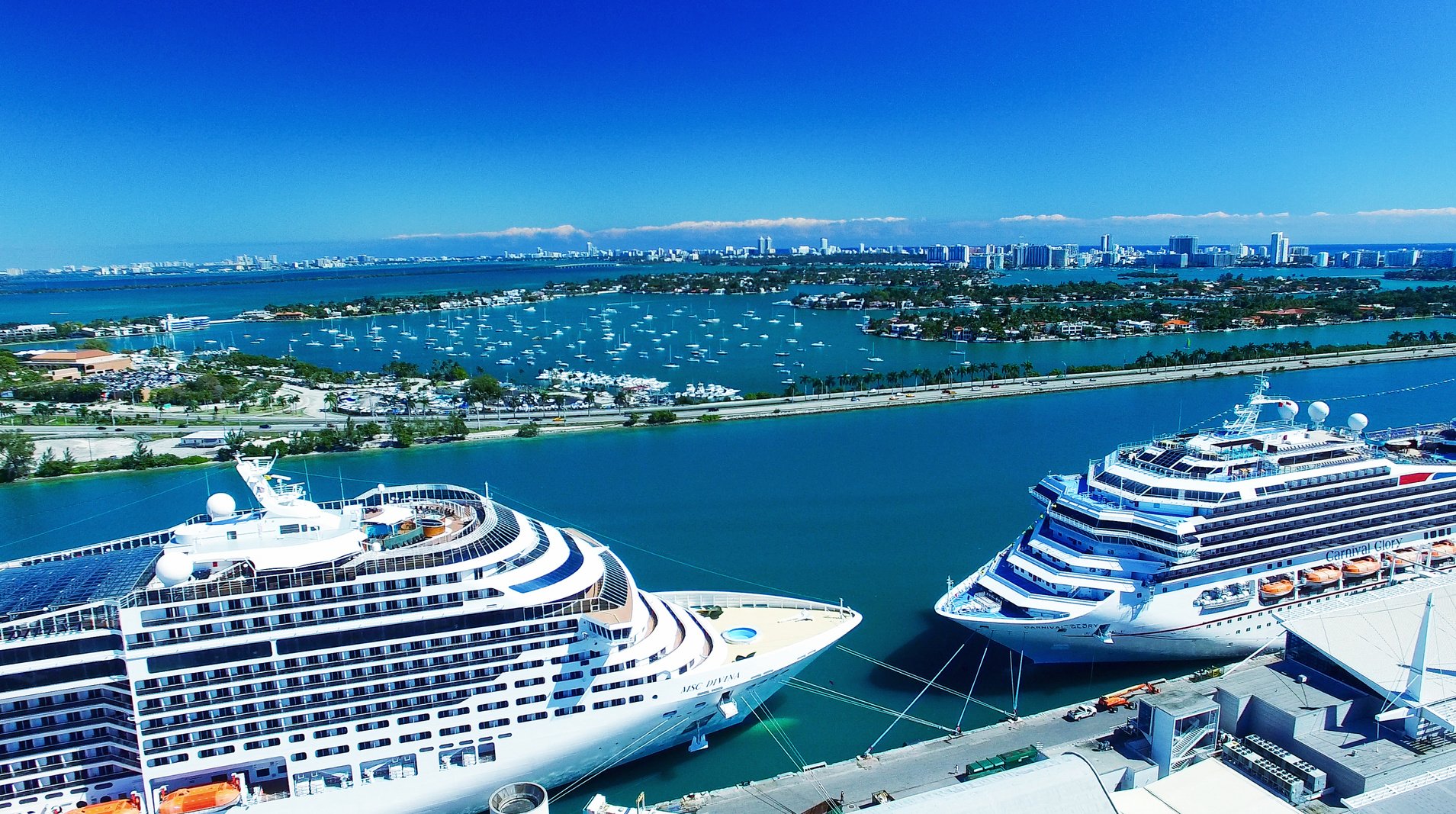 Cruise Ships in Miami Port